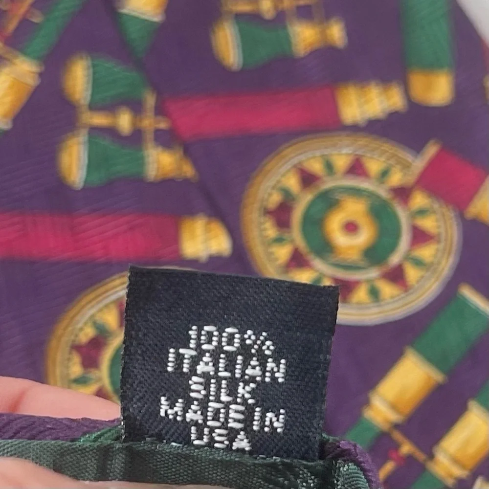 Tommy Hilfiger Tie Binoculars Print Purple Gold